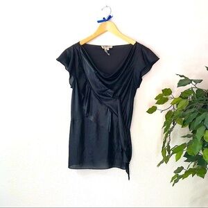 BCBGeneration Shiny Black Layered Top